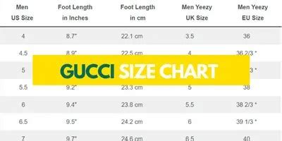 Gucci size conversion chart